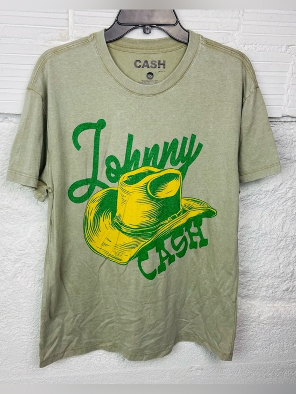 NWT Johnny Cash Graphic tan I walk the line western cowboy boots top size XS